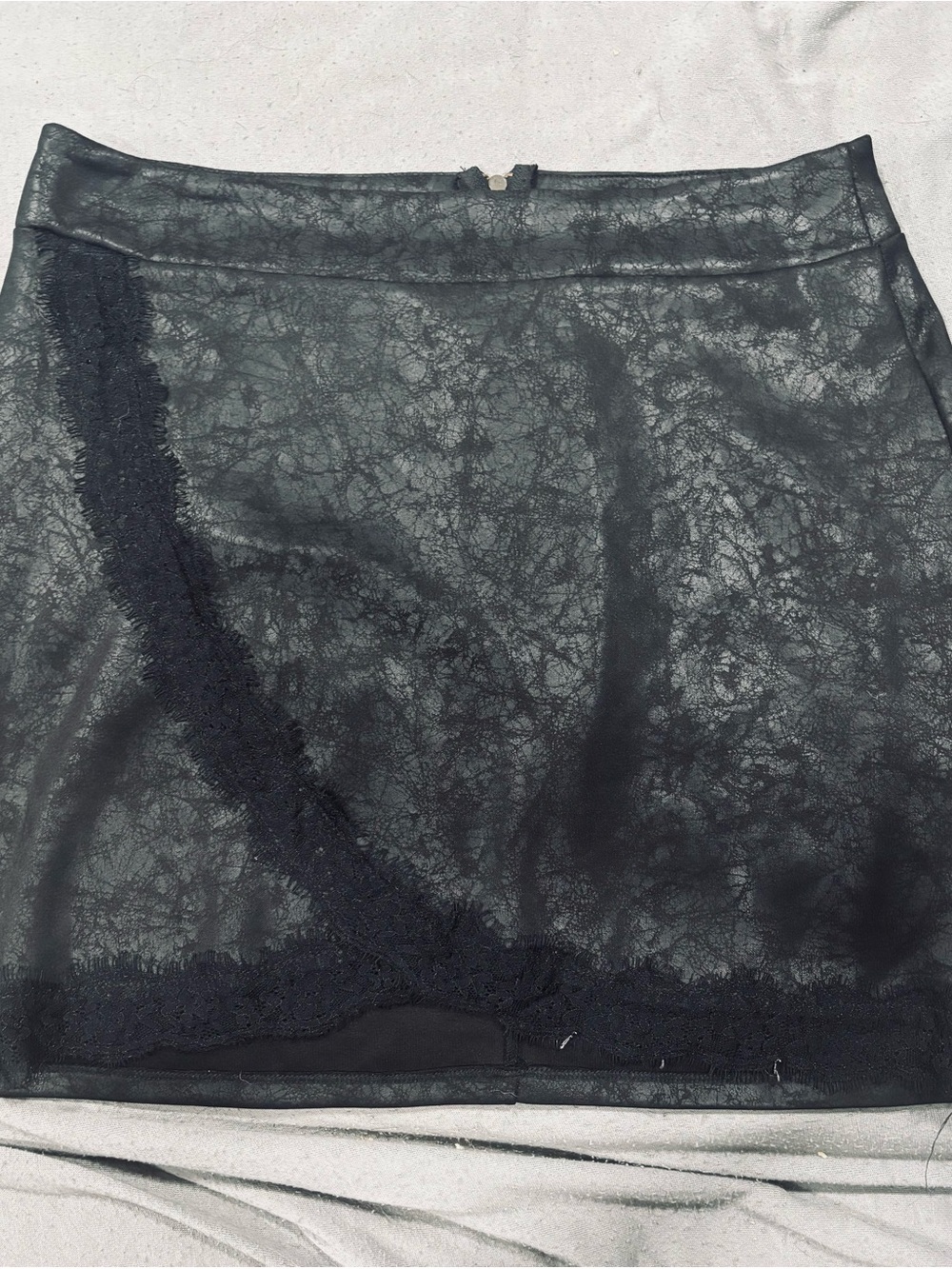 Material Girl faux leather wrap mini skirt